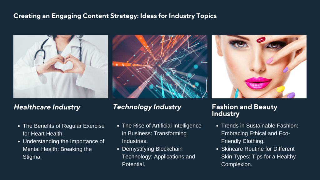 Facebook Marketing Examples of Industry Topics for Healthcare, Technology and Fashion