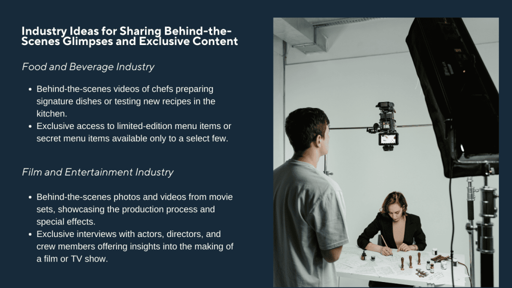 Facebook Marketing Examples of Industry Ideas for Behind the Scenes and Exclusive Content