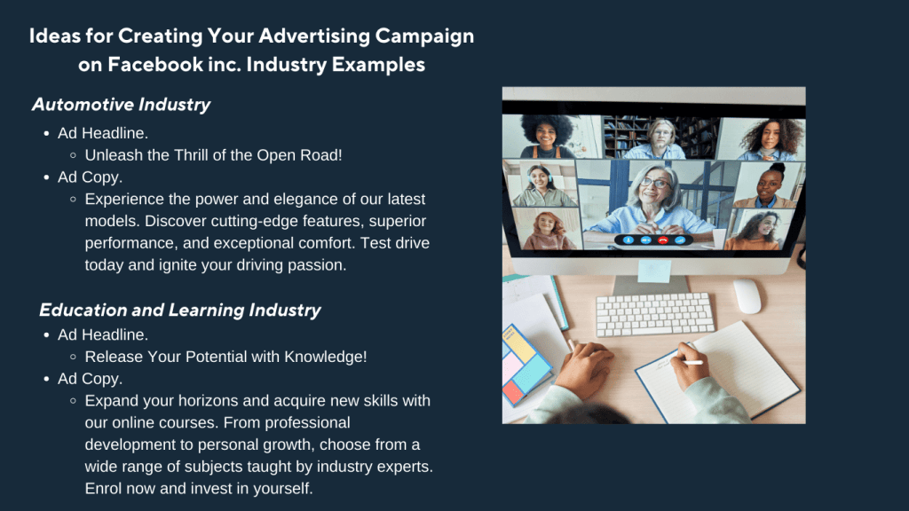 Facebook Marketing Examples of Industry Ideas for Advertising