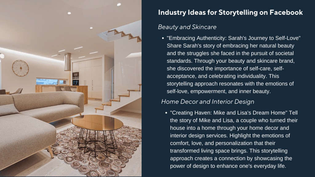 Facebook Marketing Examples of Industry Ideas for Storytelling